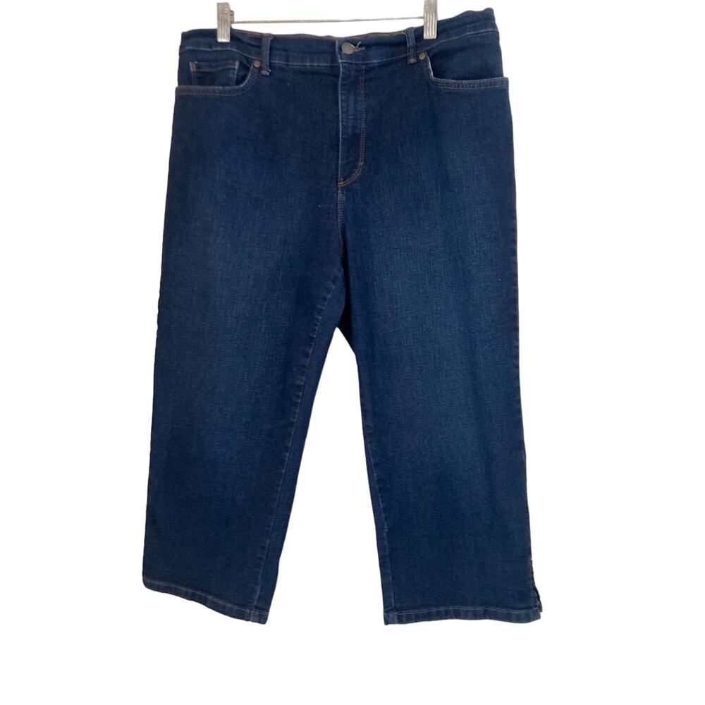 Gloria Vanderbilt Amanda Women's Cropped Dark Denim Jeans Size 14